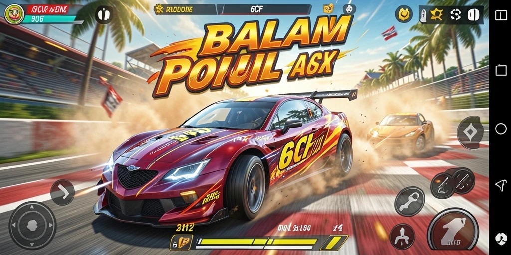 Screenshot 6CF menampilkan aksi balap yang mendebarkan.