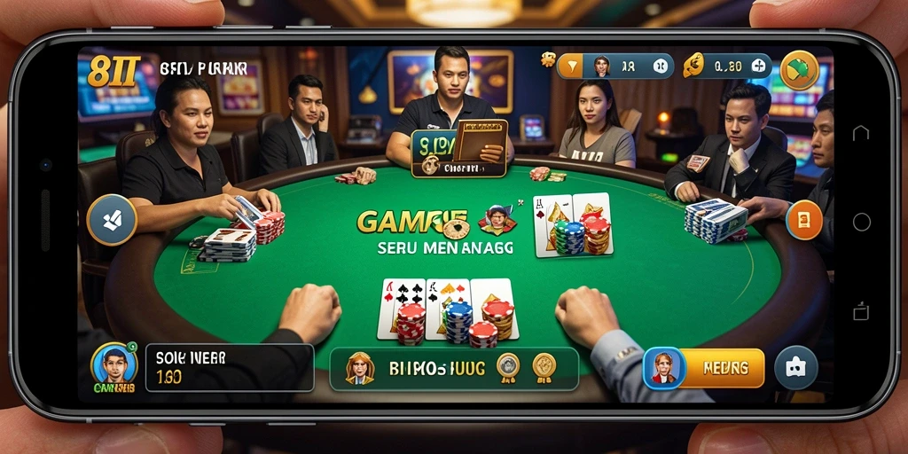 Screenshot utama 8II menampilkan gameplay poker yang mengasyikkan.