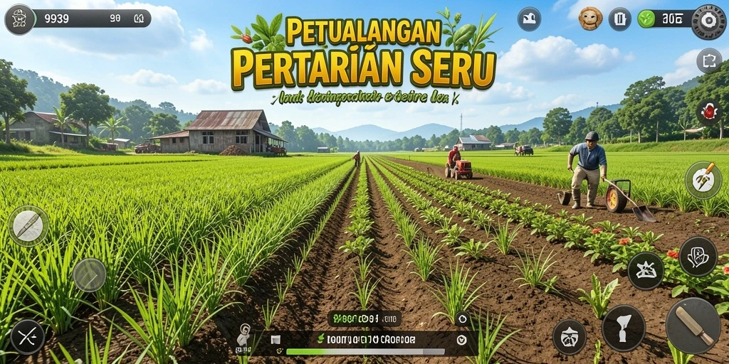 Tampilan gameplay 9939 yang menampilkan aktivitas bertani yang menyenangkan.