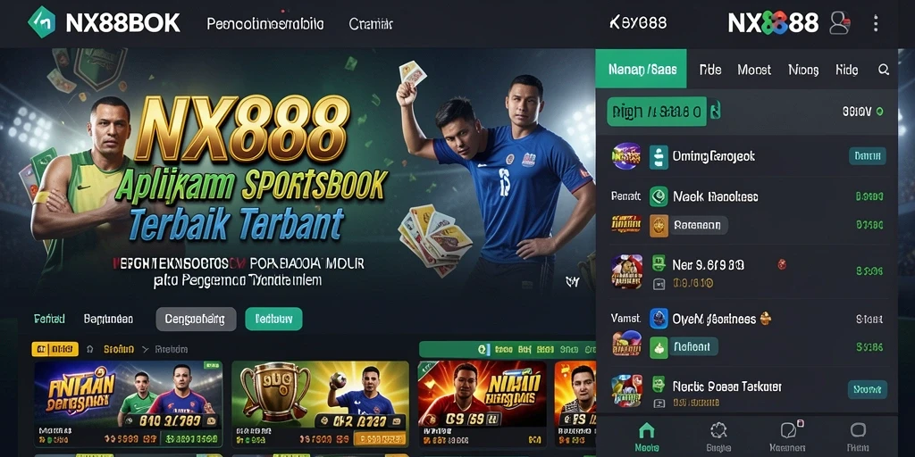 Tangkapan layar NX888 yang menunjukkan fitur taruhan langsung.