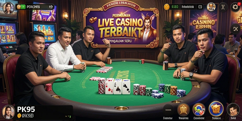 Tampilan gameplay Live Casino yang realistis dan menarik di PK95.