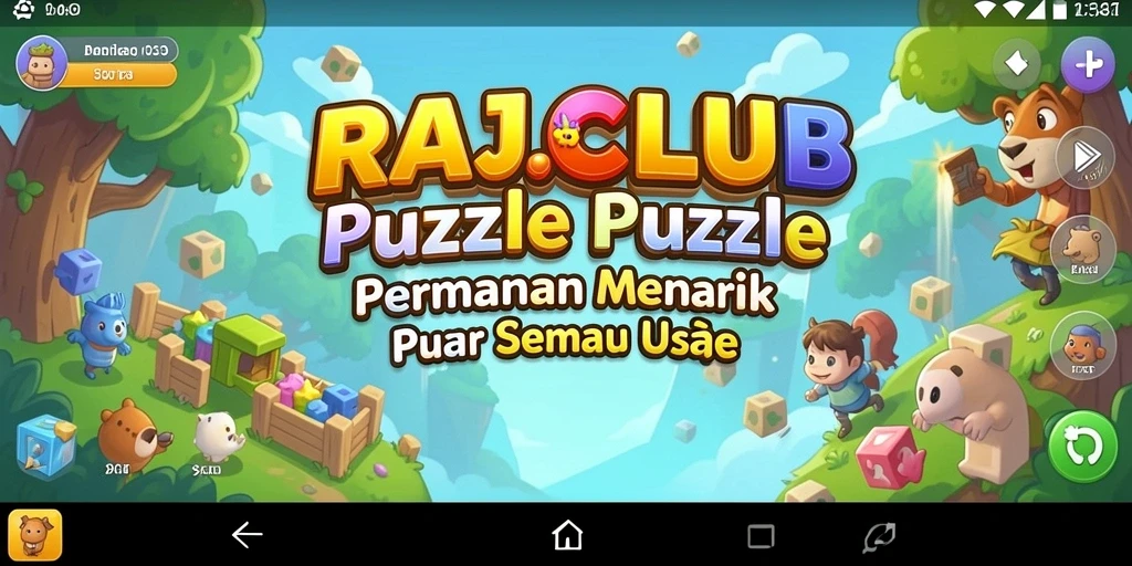 Tangkapan layar utama RAJACLUB menampilkan gameplay Puzzle yang seru.