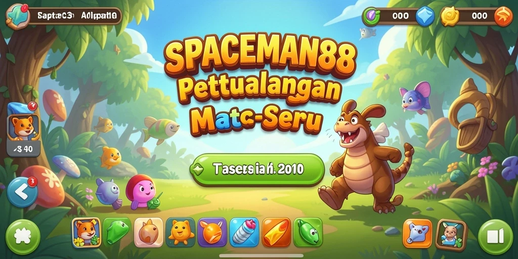 Tangkapan layar gameplay SPACEMAN88 dengan momen pencocokan Match-3.